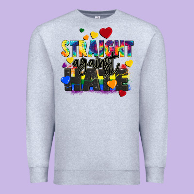 Straight Against Hate Premium Sweatshirt Designed By Fadigitalartstudio