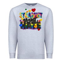 Heather Grey straight against hate Premium Sweatshirt - FaDigitalArtStudio