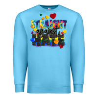 Ocean Blue straight against hate Premium Sweatshirt - FaDigitalArtStudio