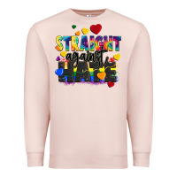 Pale Pink straight against hate Premium Sweatshirt - FaDigitalArtStudio