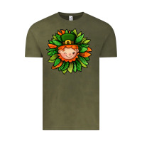 Vintage Olive St. Patricks Sunflower With Dwarf Vintage Tee - BundleAndBundleShop