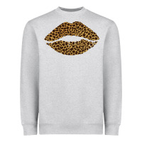 Heather Grey leopard lips Heavyweight Sweatshirt - Bettercallsaul