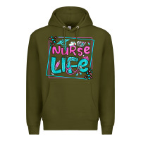 Army Green nurse life olivia  (1) Premium Hoodie - OliviaCreatesArt