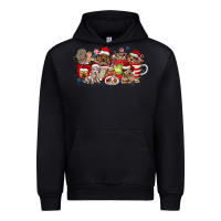 Black Christmas Dog Coffee Urban Hoodie - CowhideDigitalArt