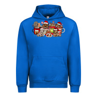 Cobalt Christmas Dog Coffee Urban Hoodie - CowhideDigitalArt