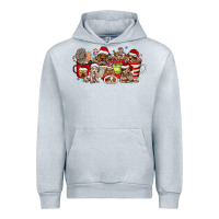 Heather Grey Christmas Dog Coffee Urban Hoodie - CowhideDigitalArt