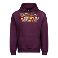 Mauve Wine Christmas Dog Coffee Urban Hoodie - CowhideDigitalArt