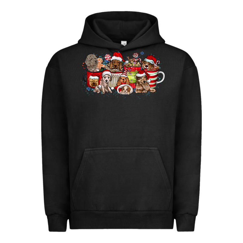Christmas Dog Coffee Urban Hoodie by CowhideDigitalArt | Teevron