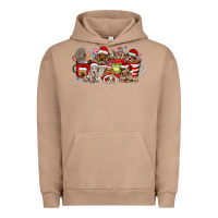 Pigment Burro Christmas Dog Coffee Urban Hoodie - CowhideDigitalArt