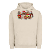Pigment French Oak Christmas Dog Coffee Urban Hoodie - CowhideDigitalArt