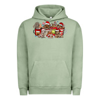 Pigment Oil Green Christmas Dog Coffee Urban Hoodie - CowhideDigitalArt