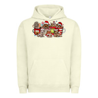 Pigment Pistachio Christmas Dog Coffee Urban Hoodie - CowhideDigitalArt
