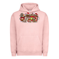Pigment Salmon Christmas Dog Coffee Urban Hoodie - CowhideDigitalArt