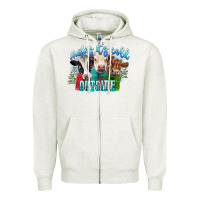 Oatmeal Heather heifers its cold outside Zipper Hoodie - CowGirlArtShop