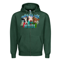 Sports Green heifers its cold outside Zipper Hoodie - CowGirlArtShop