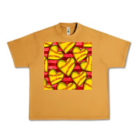 Peanut Butter softball hearts seamless pattern Urban Heavy Tee - BundleAndBundleShop