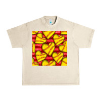 Sandshell softball hearts seamless pattern Urban Heavy Tee - BundleAndBundleShop