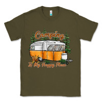 Army Green camping is my happy place Classic Tee - SublimationCraftShop
