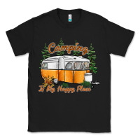 Black camping is my happy place Classic Tee - SublimationCraftShop