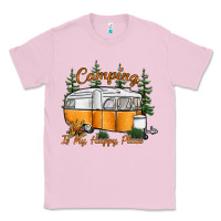 Bubblegum Pink camping is my happy place Classic Tee - SublimationCraftShop