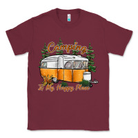 Burgundy camping is my happy place Classic Tee - SublimationCraftShop