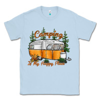 Dusty Blue camping is my happy place Classic Tee - SublimationCraftShop