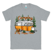 Heather Grey camping is my happy place Classic Tee - SublimationCraftShop