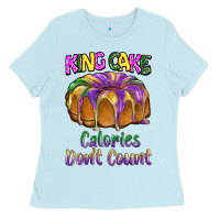 Baby Blue mardi gras king cage calories don't count Ladies Tee - BarkalooDesign