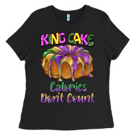Black mardi gras king cage calories don't count Ladies Tee - BarkalooDesign