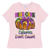 Bubblegum Pink mardi gras king cage calories don't count Ladies Tee - BarkalooDesign