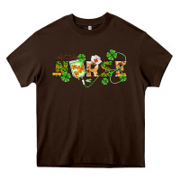 Chocolate Brown st patricks day nurse Heavy Core Tee - BarkalooDesign
