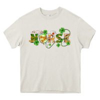 Cream st patricks day nurse Heavy Core Tee - BarkalooDesign