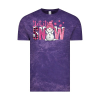 Cloud Purple Pink Let It Snow With Cute Snowman Vintage Tee - BundleAndBundleShop