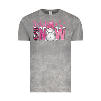 Cloud Rock Pink Let It Snow With Cute Snowman Vintage Tee - BundleAndBundleShop