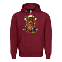 Burgundy christmas heifer cow gnome Zipper Hoodie - CowGirlArtShop