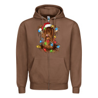 Chestnut christmas heifer cow gnome Zipper Hoodie - CowGirlArtShop