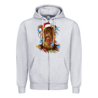 Heather Grey christmas heifer cow gnome Zipper Hoodie - CowGirlArtShop