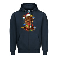 Navy christmas heifer cow gnome Zipper Hoodie - CowGirlArtShop