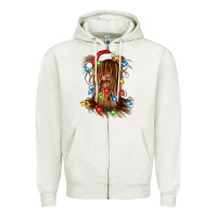 Oatmeal Heather christmas heifer cow gnome Zipper Hoodie - CowGirlArtShop