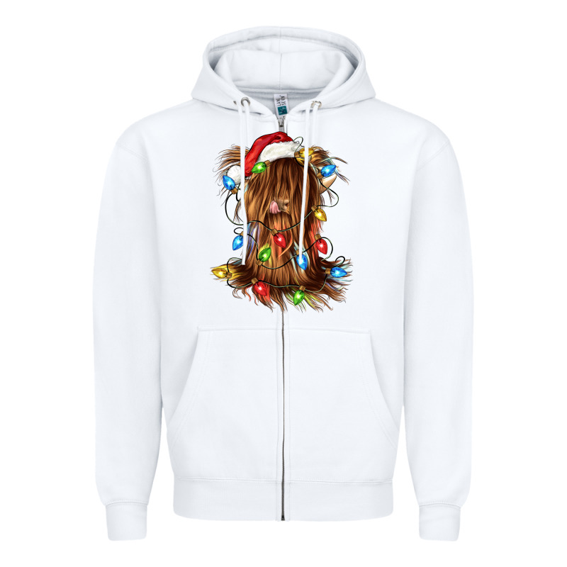 Christmas Heifer Cow Gnome Zipper Hoodie by CowGirlArtShop | Teevron