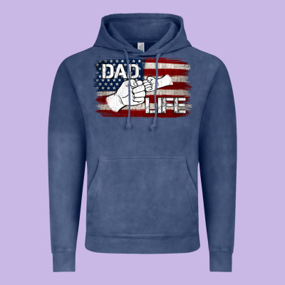 Dad Life With American Flag Vintage Hoodie Designed By Jasminsmagicworld