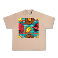 Burro softball helmet and glove with serape seamless pattern Urban Heavy Tee - BundleAndBundleShop