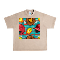 French Oak softball helmet and glove with serape seamless pattern Urban Heavy Tee - BundleAndBundleShop
