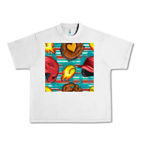 Lunar Rock softball helmet and glove with serape seamless pattern Urban Heavy Tee - BundleAndBundleShop