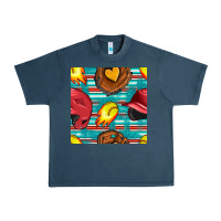 Midnight Navy softball helmet and glove with serape seamless pattern Urban Heavy Tee - BundleAndBundleShop