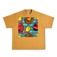 Peanut Butter softball helmet and glove with serape seamless pattern Urban Heavy Tee - BundleAndBundleShop