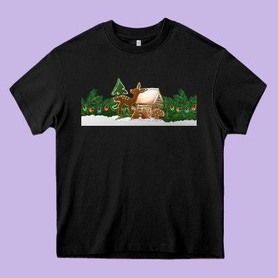 Christmas Cookie Jar Heavy Core Tee Designed By Jasminsmagicworld