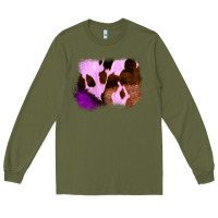 Army Green Purple Western Wood Cowhide Frame Long Sleeve Tee - Bettercallsaul
