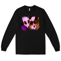 Black Purple Western Wood Cowhide Frame Long Sleeve Tee - Bettercallsaul