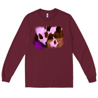 Burgundy Purple Western Wood Cowhide Frame Long Sleeve Tee - Bettercallsaul